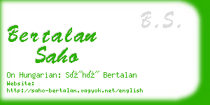 bertalan saho business card